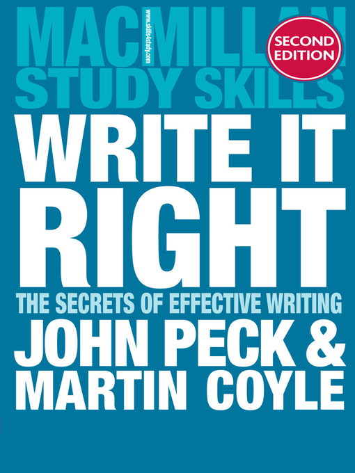 Title details for Write it Right by John Peck - Available